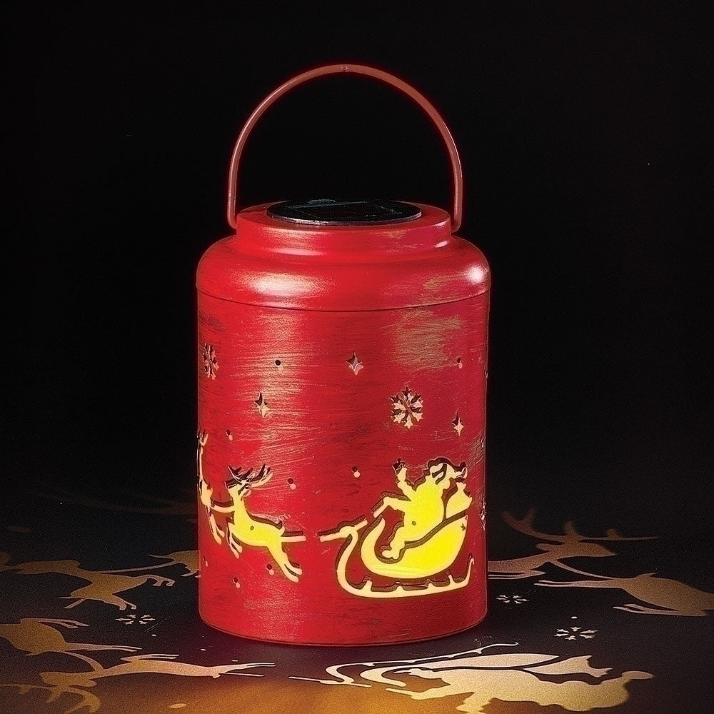 Solar Santa Lantern Luminary - 8 Inch