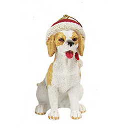 Dog in a Santa Hat Ornament - Beagle