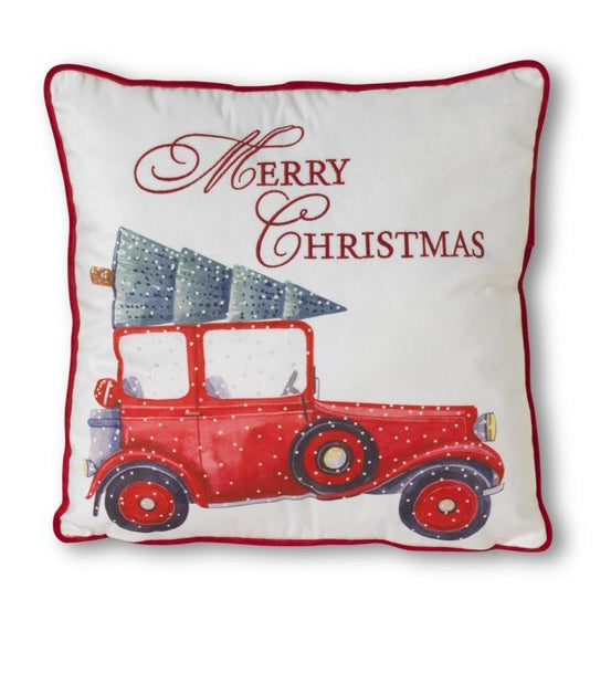 Merry Christmas Truck Image Decorative Pillow