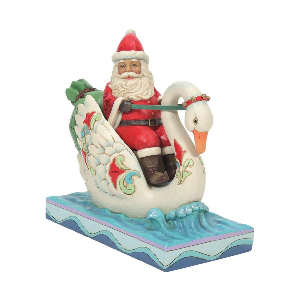 Santa Riding a Swan - Figurine